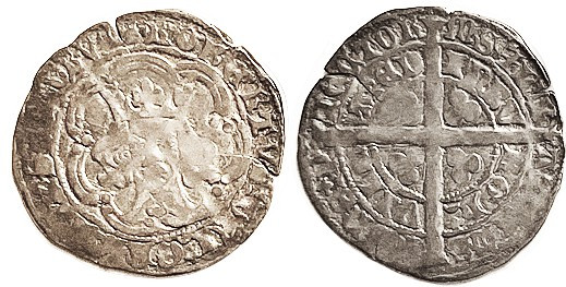 SCOTLAND, Robert III, 1390-1406, Ar Groat, Facg bust/cross, Edinburgh, S5164; 26...