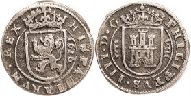 Philip IV, Æ 8 Maravedis, 1626, Segovia, Lion/castle, 27 mm; F/VF, centered, 2-toned brown, well struck, nice. (Same var., GVF, brought $123, CNG eAuc...