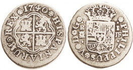 Philip V, Real, 1740 Madrid, Nice AF, ltly toned, again free of faults.