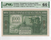 Ober-Ost, 1000 marek 1918, Kowno - PMG 64EPQ