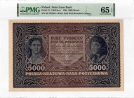 II RP, 5000 marek polskich 1920 III SERJA H - PMG 65EPQ