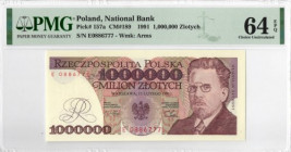 III RP, 1 mln złotych 1991 E - PMG 64EPQ