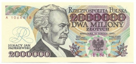 2 mln złotych 1992 z błędem ' Sejm Konstytucyjy 1919r.'