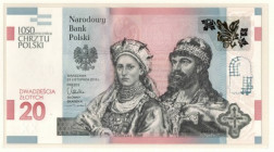 III RP, 20 złotych 2015 - 1050 rocznica chrztu Polski w folderze emitenta