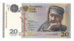 III RP, 20 złotych 2018 Piłsudski