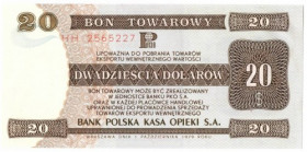 Pewex, Bon Towarowy, 20 dolarów 1979 HH