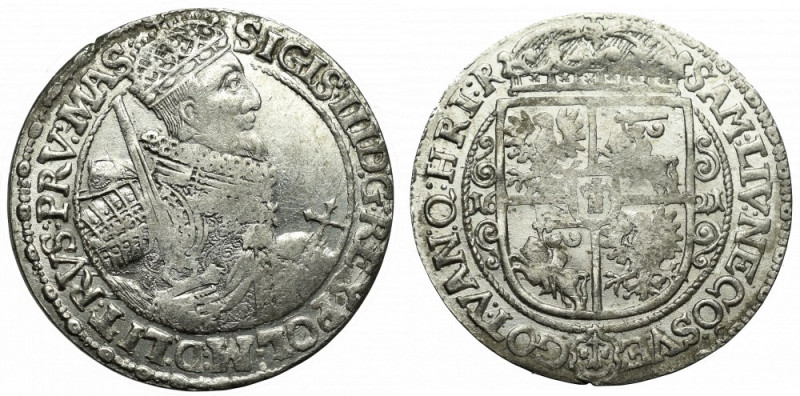 Sigismund III, 18 groschen 1621 PRV MAS, Bromberg Wyśmienity, okołomenniczy egze...