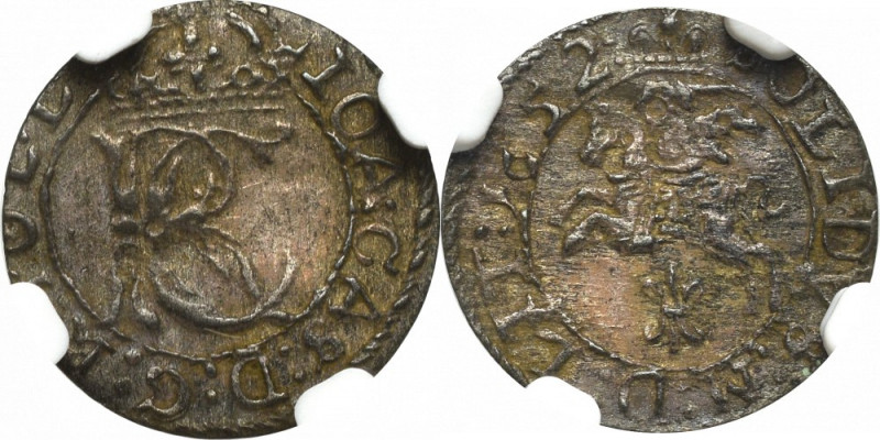 John II Casimir, Schilling 1652, Vilnius - NGC MS64 Menniczy, bezobiegowy egzemp...