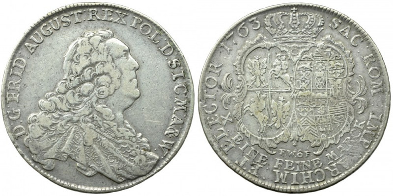 Germany, Saxony, Friedrich August II, Thaler 1763, Dresden Ładny, obiegowy egzem...