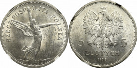 II Republic of Poland, 5 zloty 1928, Warsaw Nike - NGC MS62 R