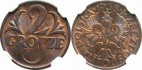 II Republic of Poland, 2 groschen 1938 - NGC MS64 RB