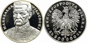 III RP, 200000 złotych 1990 Piłsudski Duży Tryptyk