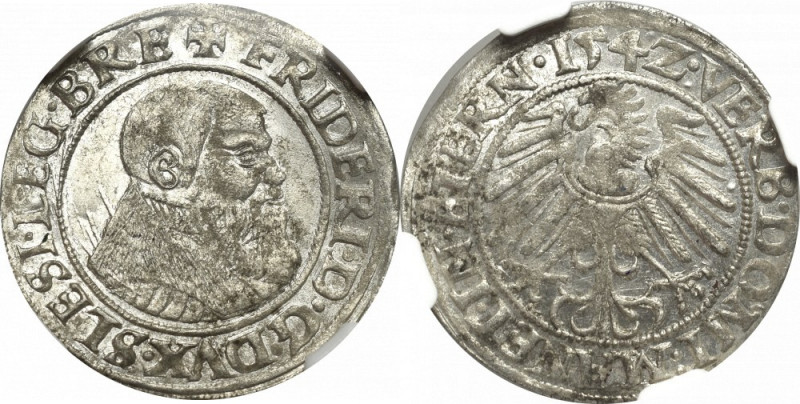 Schlesien, Duchy of Brieg-Leignitz-Wholau, Groschen 1542 - NGC MS63 Wyśmienity, ...