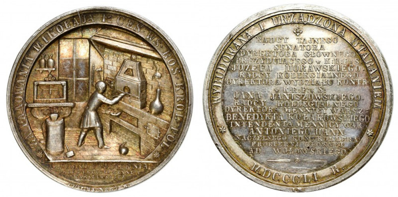 Polska, Medal na otwarcie Głównej Probierni Mennicy Warszawskiej 1851, Majnert -...