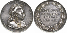 Polska, Medal Jadwiga Łuszczewska 1897 - RZADKOŚĆ, srebro
