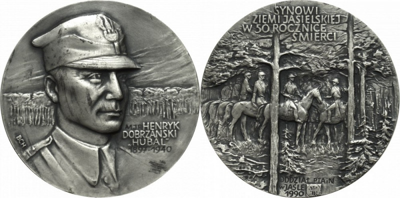 III RP, medal 50 rocznica śmierci majora Henryka Dobrzańskiego ps. 'Hubal', 1990...