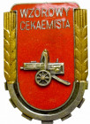 PRL, Odznaka Wzorowy Cekaemista wz.51 - numerowana seria 1