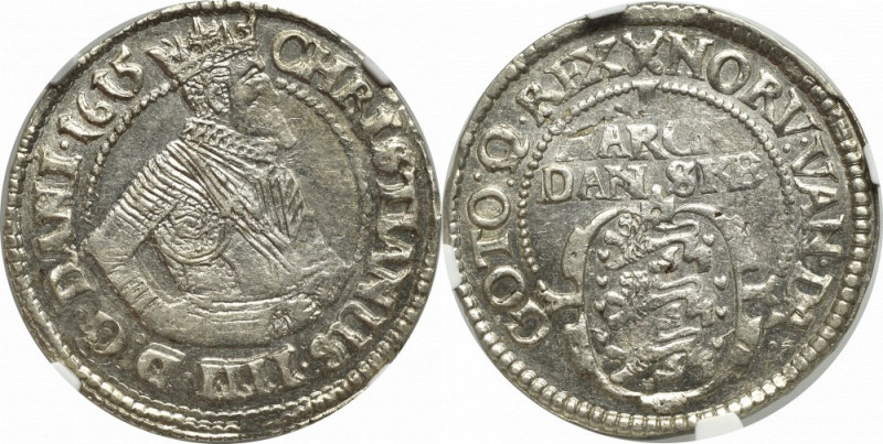 Denmark, Christian IV, 1 marck 1615, Copenhagen - NGC MS62 Doskonały menniczy eg...