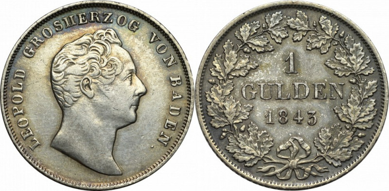 Germany, Baden, 1 gulden 1843 Ładny egzemplarz. Miła dla oka prezencja.
 
Refe...