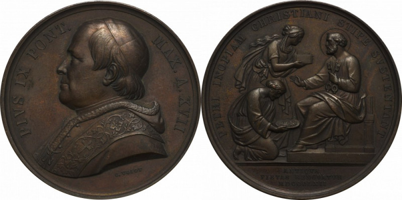 Papal States, Pius IX, Medal 1862 Rzadki, doskonale zachowany medal z nienaganny...