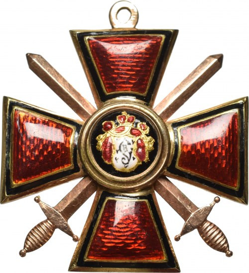 Russia, Order of Saint Vladimir IV Class with swords Ładny egzemplarz. Ślady nos...