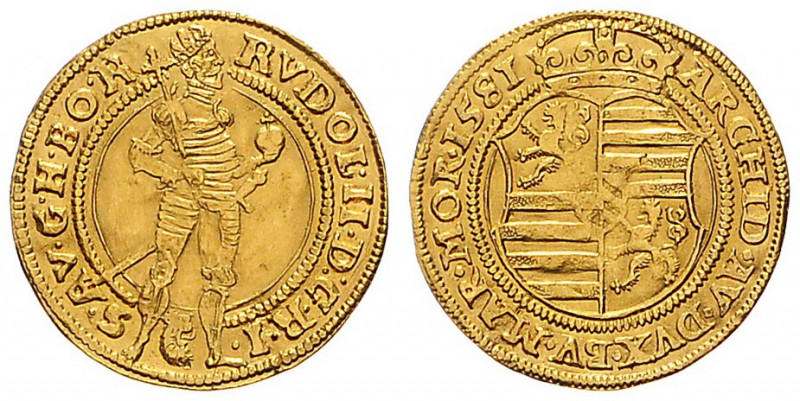 RUDOLF II (1576 - 1612)&nbsp;
1 Ducat, 1581, 3,42g, Praha. Hal 294&nbsp;

VF ...