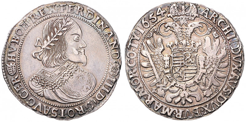 FERDINAND III (1637 - 1657)&nbsp;
1 Thaler, 1654, 28,63g, KB. Dav 3198&nbsp;
...