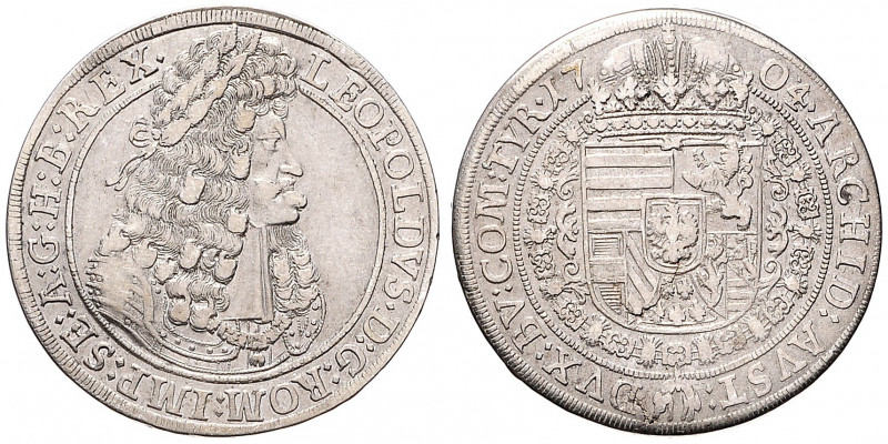 LEOPOLD I (1657 - 1705)&nbsp;
1 Thaler, 1704, 28,13g, Hall. Dav 1003&nbsp;

V...