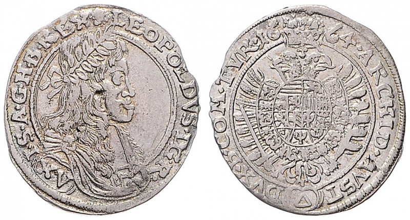 LEOPOLD I (1657 - 1705)&nbsp;
15 Kreuzer, 1664, 5,14g, Neuburg. Her 1029&nbsp;...