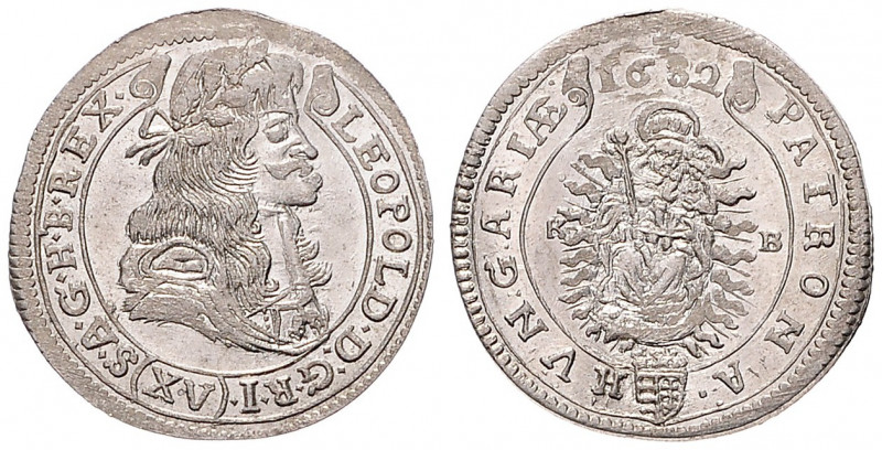 LEOPOLD I (1657 - 1705)&nbsp;
15 Kreuzer, 1682, 6,45g, KB. Her 1049&nbsp;

EF...