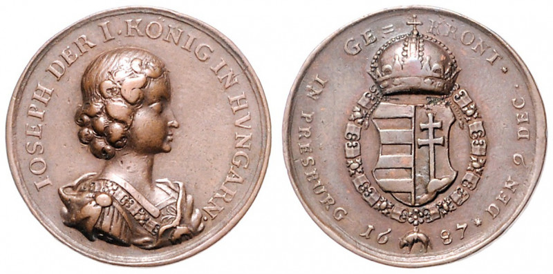 LEOPOLD I (1657 - 1705)&nbsp;
AE medal Coronation of Joseph as Hungarian King i...
