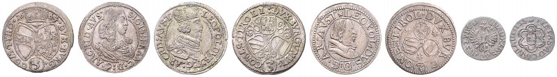 LEOPOLD I (1657 - 1705)&nbsp;
Lot 4 coin - 3 Kreuzer 1664, w. d. and w. d., 1/4...