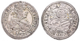 JOSEPH I (1705 - 1711)&nbsp;
3 Kreuzer, 1706, 1,62g, Graz. Her 186&nbsp;

about EF | about EF