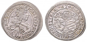 JOSEPH I (1705 - 1711)&nbsp;
3 Kreuzer, 1706, 1,74g, Graz. Her 186&nbsp;

EF | EF