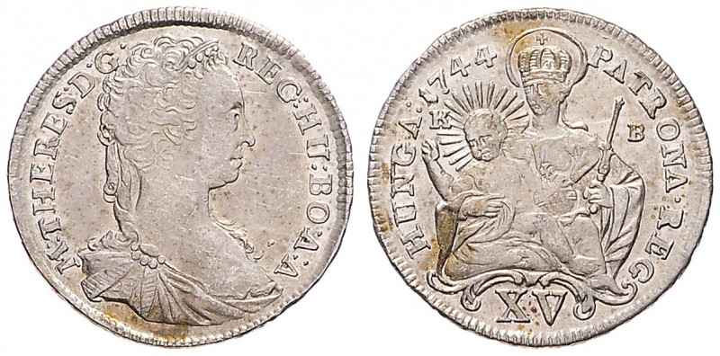 MARIA THERESA (1740 - 1780)&nbsp;
15 Kreuzer, 1744, 6,32g, KB. Her 1110&nbsp;
...