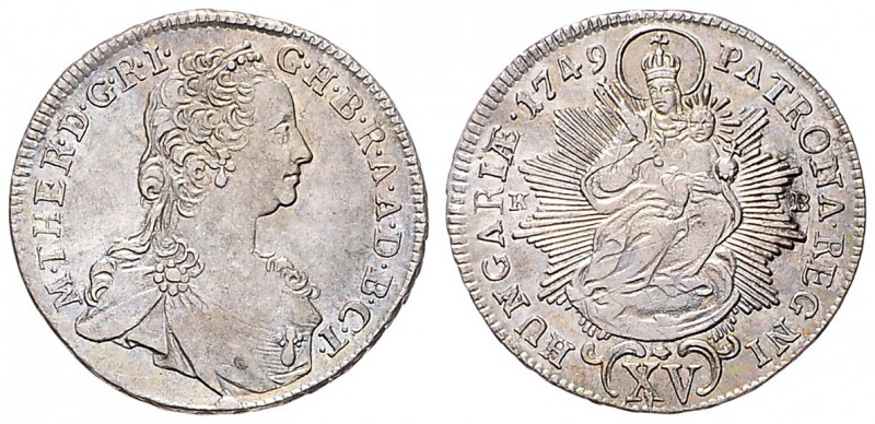 MARIA THERESA (1740 - 1780)&nbsp;
15 Kreuzer, 1749, 5,88g, KB. Her 1116&nbsp;
...