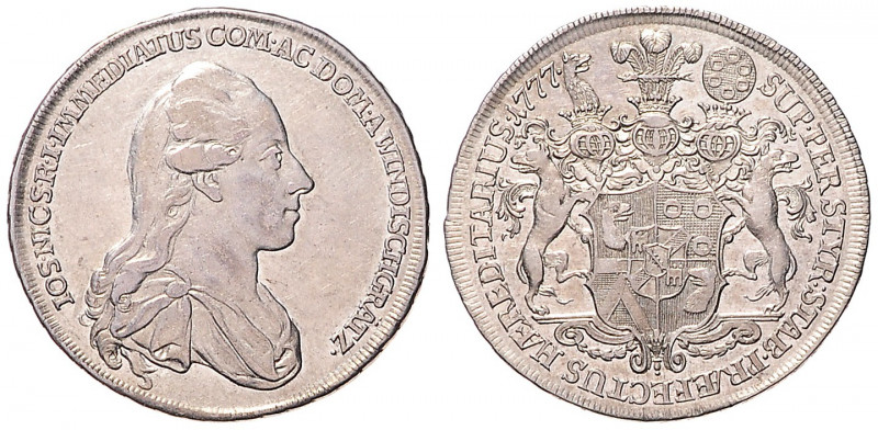 JOSEPH II (1765 - 1790)&nbsp;
1/2 Thaler J. N. Windischgrätz, 1777, 13,94g, Wie...