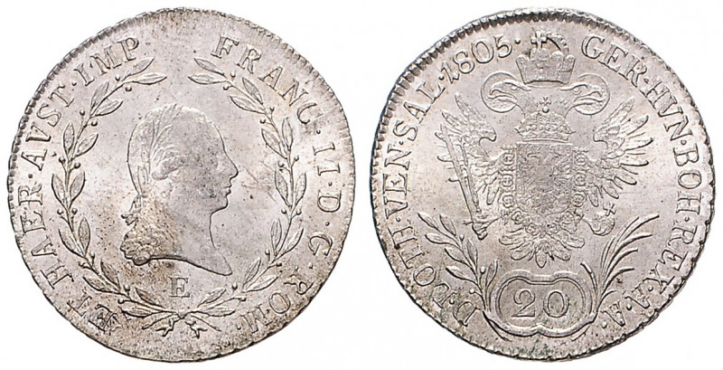 FRANCIS II / I (1792 - 1806 - 1835)&nbsp;
20 Kreuzer, 1805, 6,71g, E. Her 687&n...