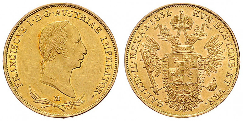 FRANCIS II / I (1792 - 1806 - 1835)&nbsp;
Sovrano, 1831, 11,31g, M. Früh 592&nb...