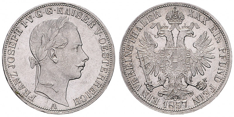 FRANZ JOSEPH I (1848 - 1916)&nbsp;
1 Thaler, 1857, 18,5g, A. Früh 1392&nbsp;
...