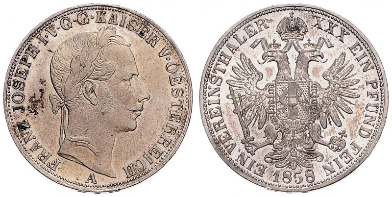 FRANZ JOSEPH I (1848 - 1916)&nbsp;
1 Thaler, 1858, 18,52g, A. Früh 1396&nbsp;
...