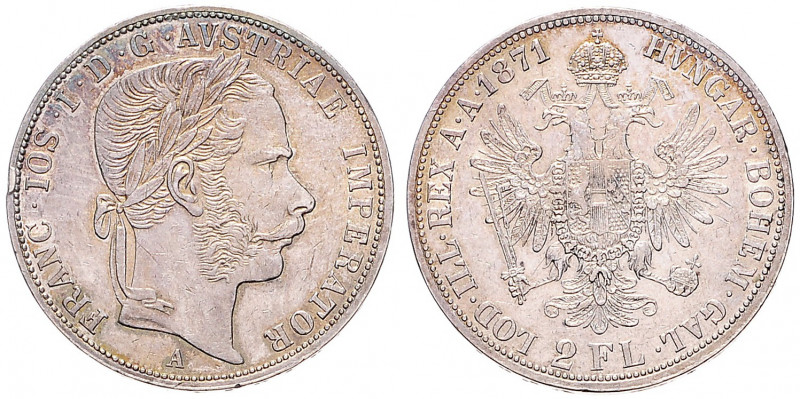 FRANZ JOSEPH I (1848 - 1916)&nbsp;
2 Gulden, 1871, 24,64g, A. Früh 1369&nbsp;
...