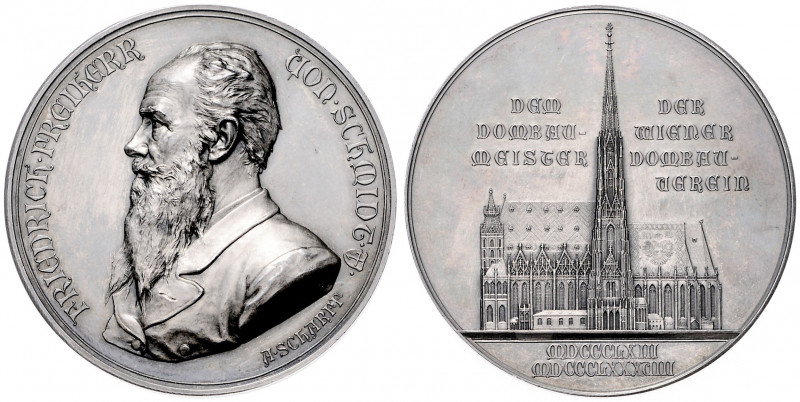 FRANZ JOSEPH I (1848 - 1916)&nbsp;
Silver medal To the builder of the St. Steph...