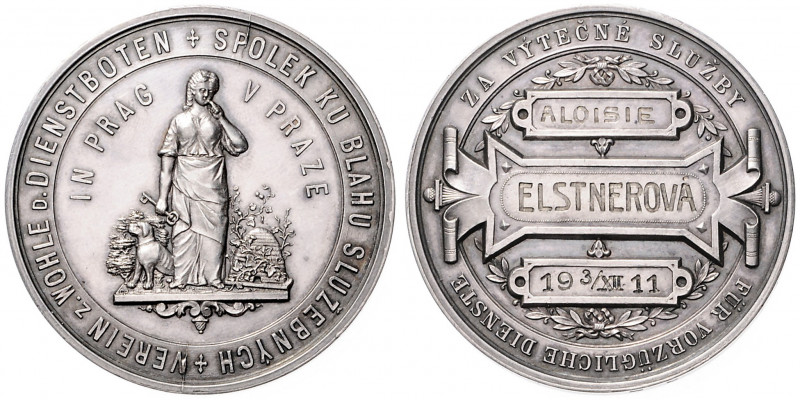 FRANZ JOSEPH I (1848 - 1916)&nbsp;
Silver medal For outstanding services, 1911,...