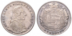 HIERONIMUS GRAF VON COLLOREDO (1772 - 1803)&nbsp;
20 Kreuzer, 1802, 6,52g&nbsp;

VF | VF