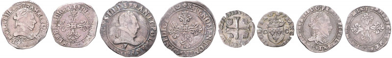 HENRY III (1574 - 1589), HENRY IV (1589 - 1610)&nbsp;
Lot 4 coins - 1 Frank 157...