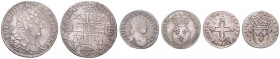 LOUIS XIV (1643 - 1715)&nbsp;
Lot 3 coins - 1/2 Ecu 1690; 1/10 Ecu 1717; 16 Denarius 1708, 17,68g&nbsp;

VF | VF