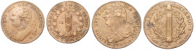 LOUIS XVI (1774 - 1793)&nbsp;
Lot 2 coins - 2 Sols 1792, 12 Denarius 1791, 35,3g&nbsp;

VF | VF