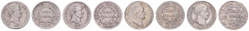 NAPOLEON (1804 - 1814)&nbsp;
Lot 4 coins - 1/2 Frank 1803, 1805, 1808, 1811, 9,96g&nbsp;

VF | VF