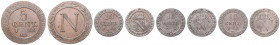 NAPOLEON (1804 - 1814)&nbsp;
Lot 4 coins - 10 Cent 1829 (3x); 5 Cent 1808, 12,03g&nbsp;

VF | VF